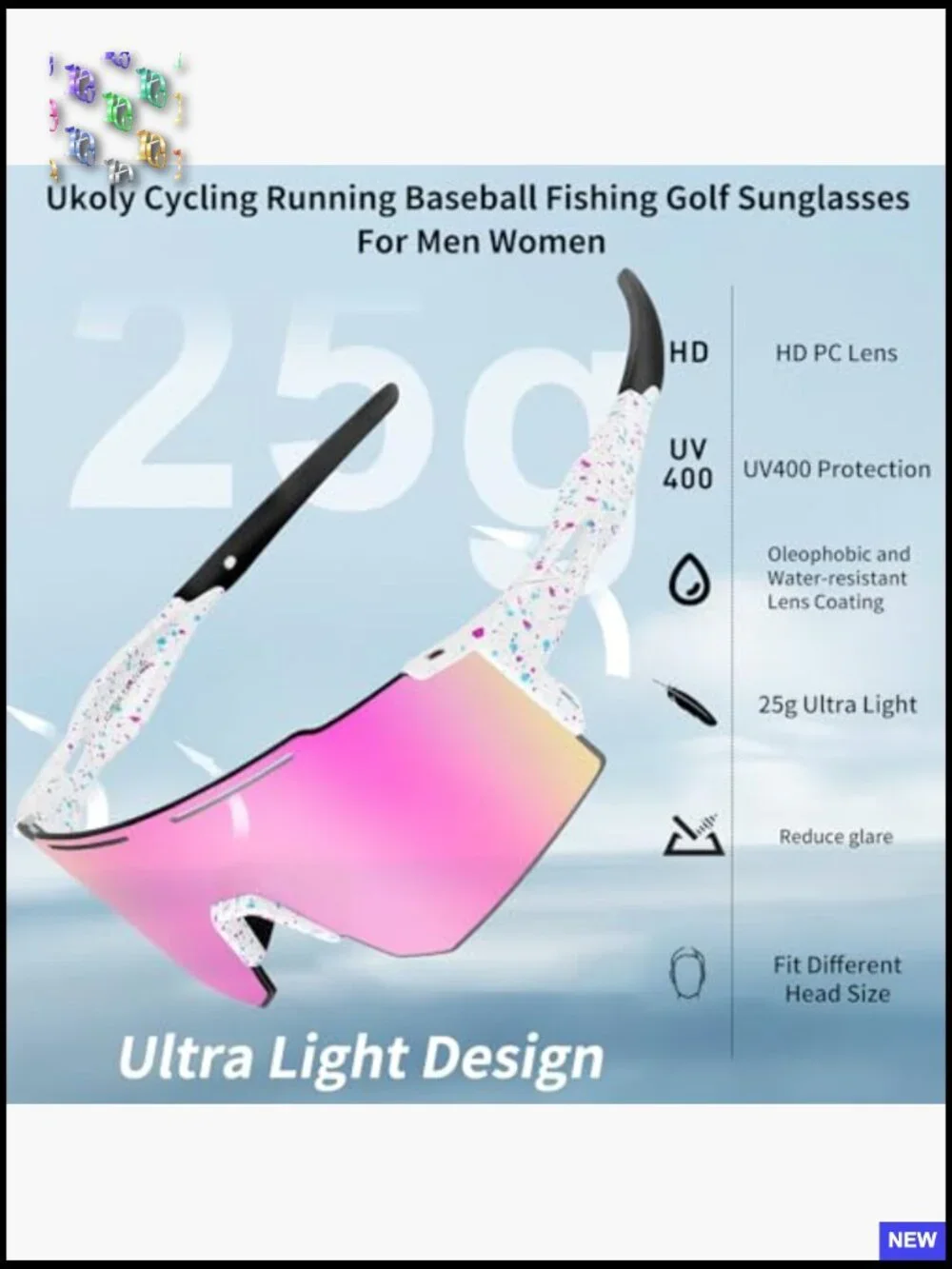 Polarized Sports Sunglasses with 3 Interchangeable Lenses Cycling Baseball